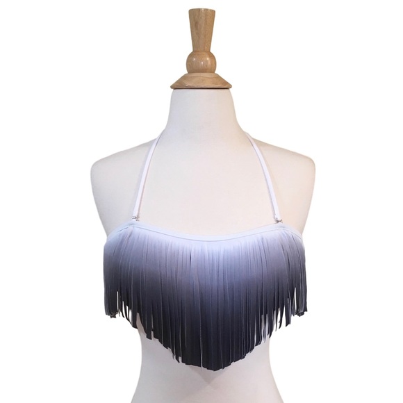 Ombré Fringe Convertible Bandeau Cutout Bikini - Picture 5 of 6